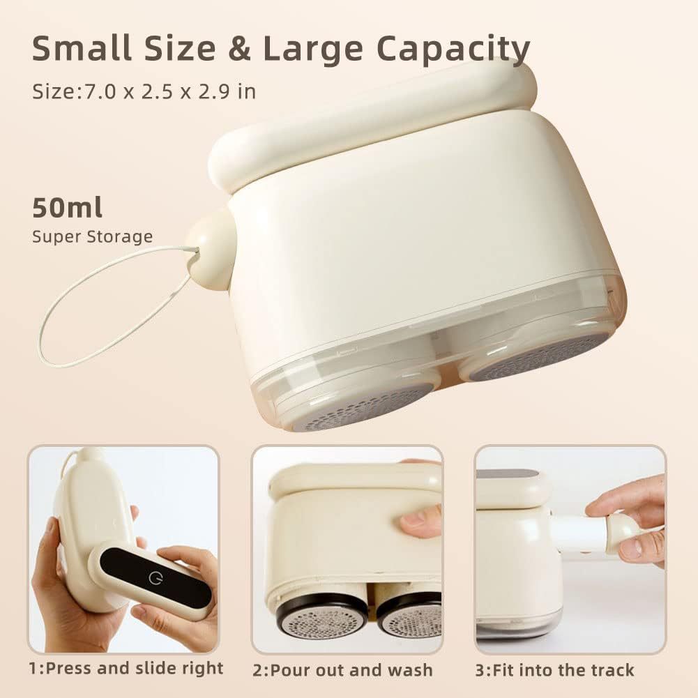 Compact Electric Lint Remover with LED Display & Dual Head - USB Rechargeable(Purple)