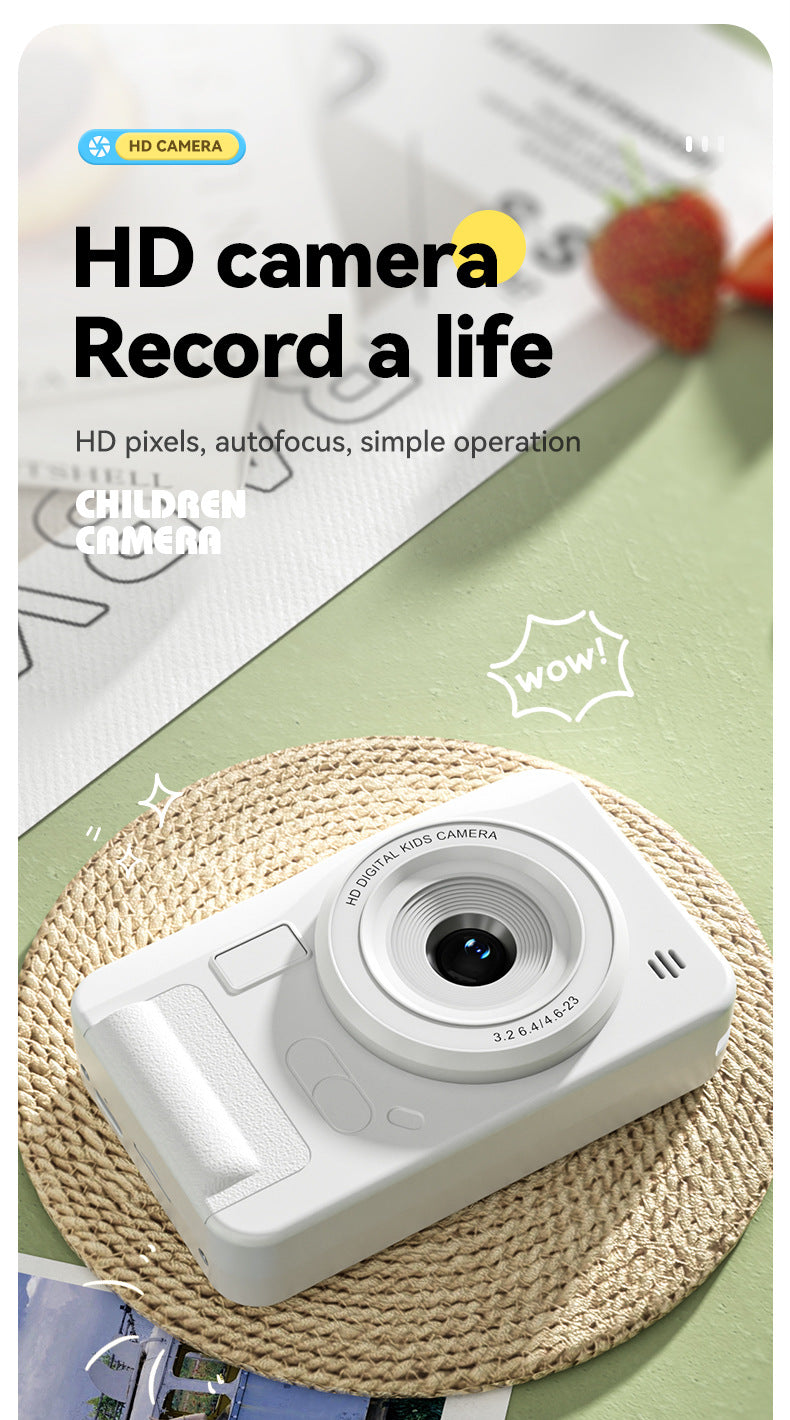 Student HD Digital Camera - 44MP, 8x Zoom, Autofocus, Dual Lens, Type-C Charging (Silver)