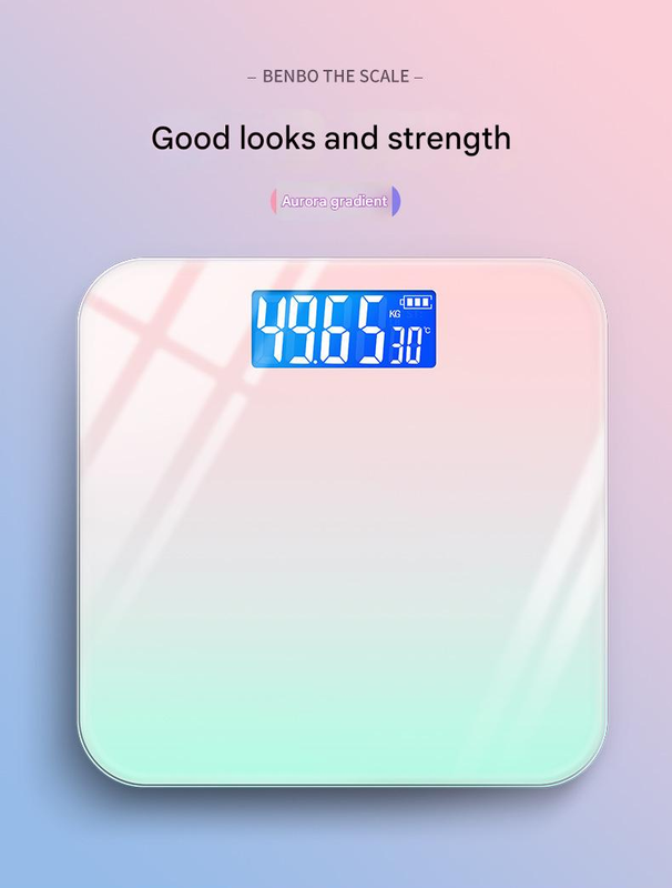 Smart USB Rechargeable Digital Bathroom Scale - Measures Body Weight & Temperature(Pure white)