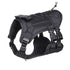 Black Tactical Dog Training Harness - Adjustable Vest for Training and Walking - M