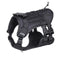 Black Tactical Dog Training Harness - Adjustable Vest for Training and Walking - L