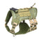 Green Tactical Dog Training Harness - Adjustable Vest for Training and Walking - L