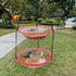 Pink Easy Clean Hanging Bird Feeder - Double Layer Durable Plastic Design for Patios