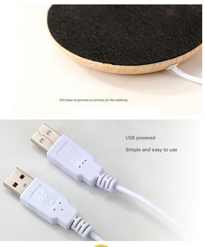 USB Cup Warmer - Black Electric Beverage Warmer for Desk, Office and Home