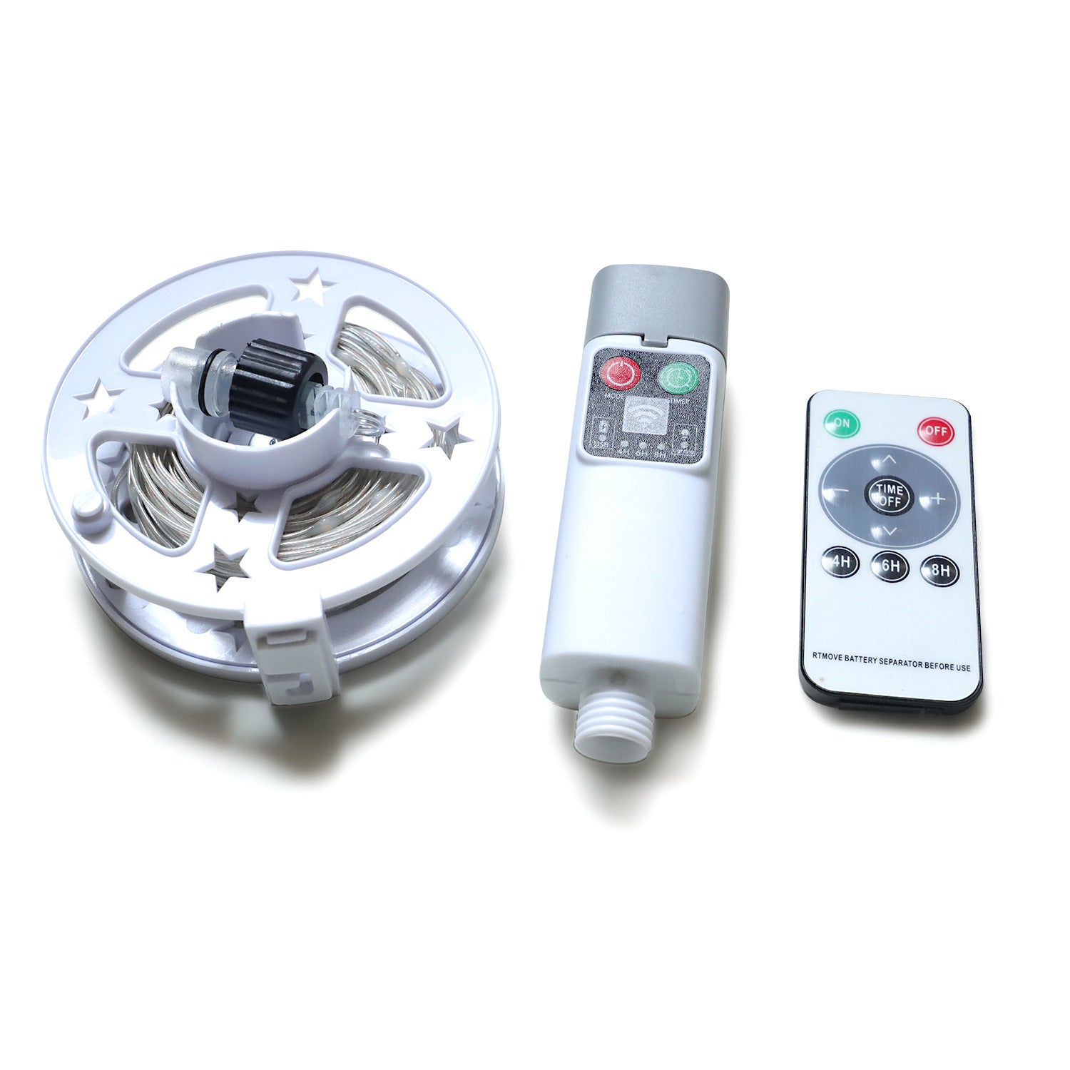 (300 lights warm white at 30 meters) Camping tent light kit - rechargeable power bank, spool light string, remote control