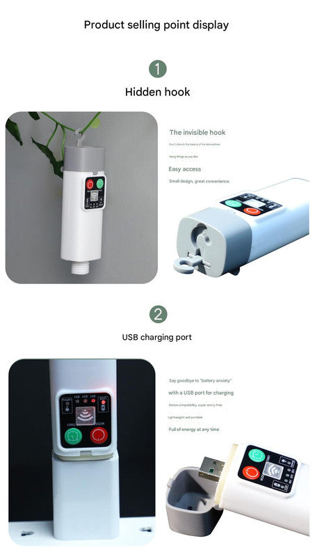 (100 lights warm white at 10 meters) Camping tent light kit - rechargeable power bank, spool light string, remote control