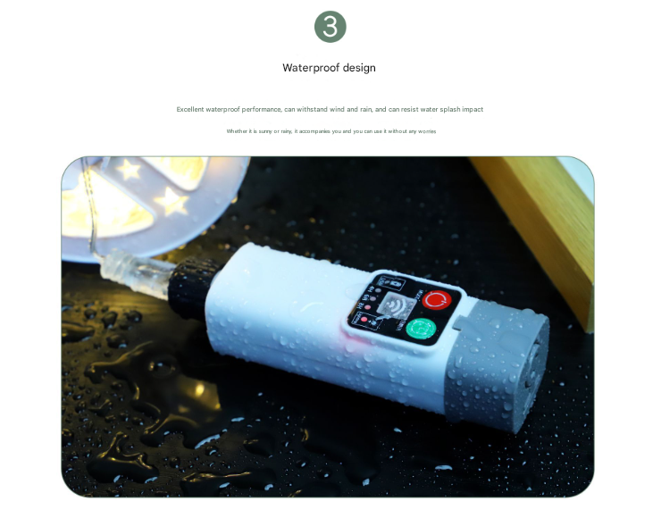 (100 lights warm white at 10 meters) Camping tent light kit - rechargeable power bank, spool light string, remote control