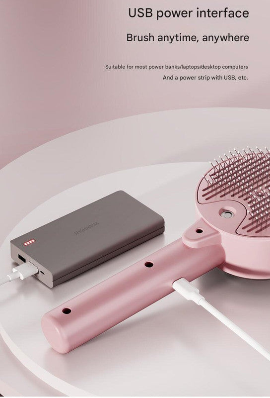 White Rechargeable Pet Grooming Brush with UVC Sterilizer & Mist Spray