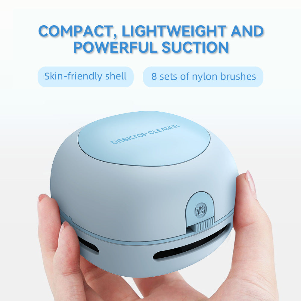 Pink Cordless Tabletop Crumb Sweeper - USB Rechargeable Mini Vacuum for Desk
