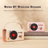 Beige Retro Record Player Style Bluetooth Speaker - Portable Wireless Turntable Design Audio