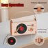Purple Retro Record Player Style Bluetooth Speaker - Portable Wireless Turntable Design Audio