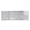 White Tri-Fold Bluetooth Keyboard with Touchpad - Multi-Device Compatible (iOS/Android/Win)