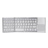 White Tri-Fold Bluetooth Keyboard with Touchpad - Multi-Device Compatible (iOS/Android/Win)