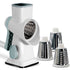 White Rotary Cheese Grater & Vegetable Slicer - Manual Shredder with 3 Interchangeable Drums