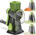 White Rotary Cheese Grater & Vegetable Slicer - Manual Shredder with 3 Interchangeable Drums