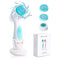 Blue Waterproof Facial Cleansing Spin Brush Set - Rechargeable with 3 Heads & Charging Stand