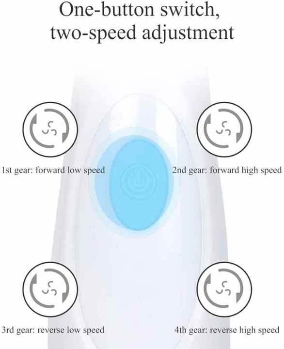 Blue 3-Head Electric Facial Cleansing Brush - Rechargeable Spin Scrubber Kit