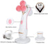 Pink 3-Head Electric Facial Cleansing Brush - Rechargeable Spin Scrubber Kit