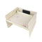 Kids Car Seat Travel Tray - Waterproof Lap Desk with Storage Pockets (Beige bunny - Round)