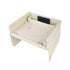 Kids Car Seat Travel Tray - Waterproof Lap Desk with Storage Pockets (Beige bunny - Round)