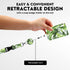 2-pcs Retractable ID Badge Reel Lanyard Set with Vertical Hard Plastic Card Holder - Green sunflowers (Style 2)