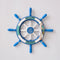 Nautical Wooden Rudder Wall Decor - 34cm Coastal Home Decor Accent (Light blue pull net rudder)