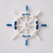Nautical Wooden Rudder Wall Decor - 34cm Coastal Home Decor Accent (Blue and white rudder)