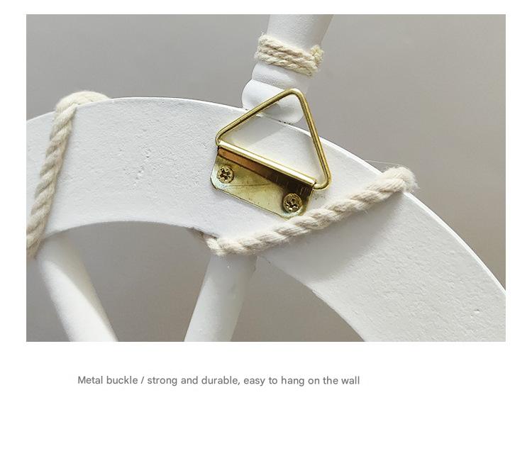 Nautical Wooden Rudder Wall Decor - 34cm Coastal Home Decor Accent (Anchor net rudder)