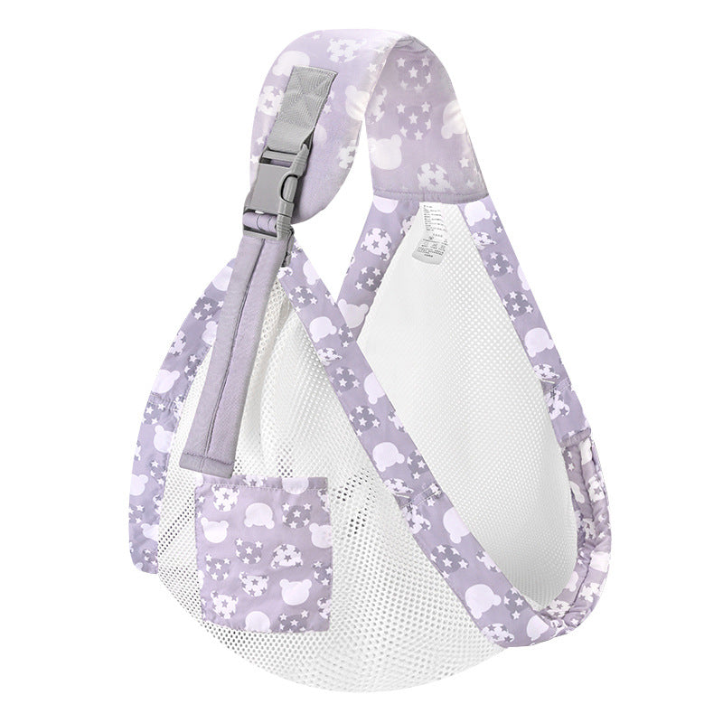 Ergonomic Baby Sling Carrier - Breathable Mesh Wrap for Newborns & Toddlers (Gray Bear)