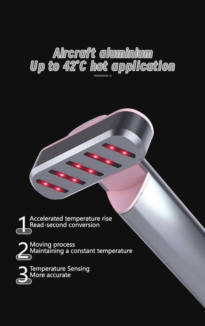 Rose Gold Anti-Aging Eye Care Device - 42°C Heat, Red Light, High-Frequency Vibration