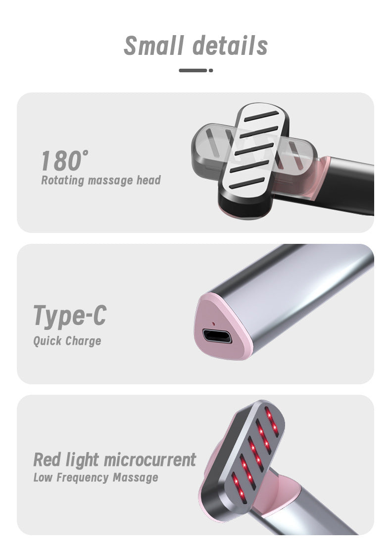 Rose Gold Anti-Aging Eye Care Device - 42°C Heat, Red Light, High-Frequency Vibration