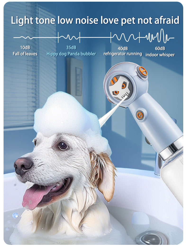 White Electric Pet Shampoo Foamer Gun - Dense Foam, Quiet Operation, Easy Bath