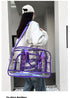 Purple transparent Multi-Purpose Clear PVC Bag - Travel, Fitness, Storage Tote (50x32x18cm)
