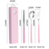 2 - pcs Pink Reusable Travel Utensil Set with Case - 304 Stainless Steel Spoon, Fork & Chopsticks