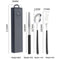 2 - pcs Black Reusable Travel Utensil Set with Case - 304 Stainless Steel Spoon, Fork & Chopsticks