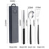 2 - pcs Black Reusable Travel Utensil Set with Case - 304 Stainless Steel Spoon, Fork & Chopsticks