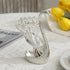 Silver Elegant Swan Cutlery Holder Set with 6 Dessert Spoons
