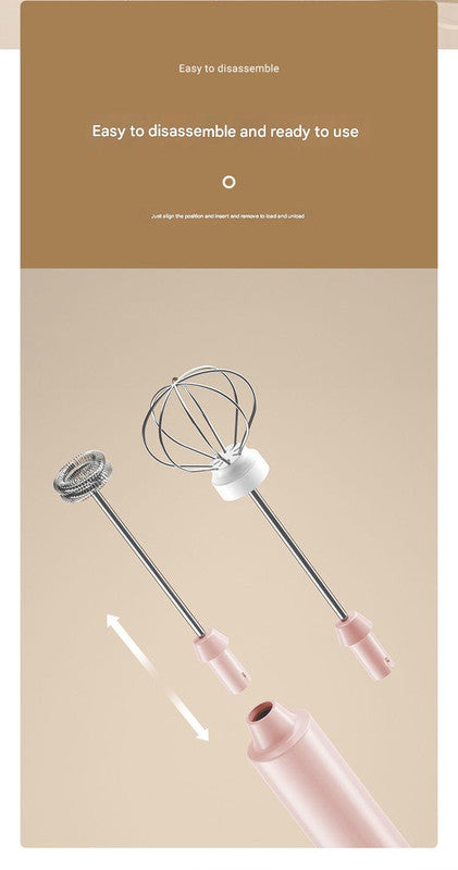 Green Cordless Drink Mixer & Frother Wand - USB Powered(Spring bubbler head)
