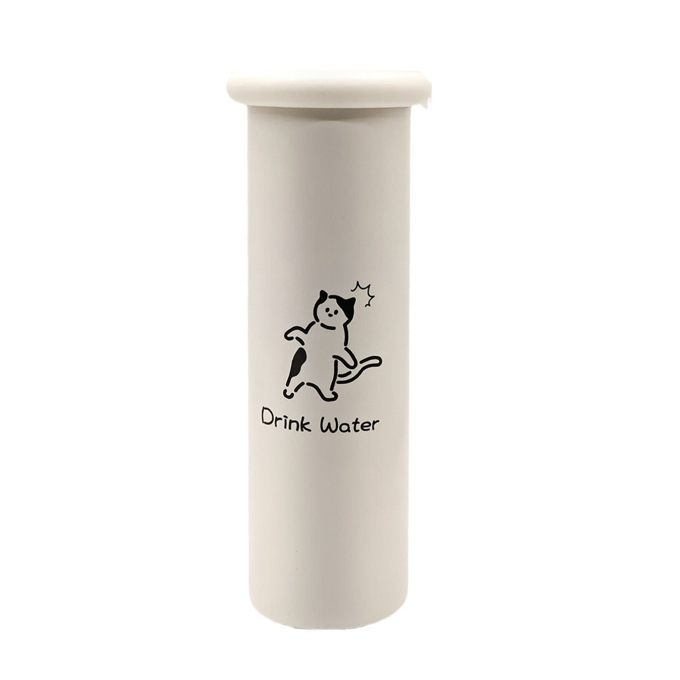 Mini Insulated Coffee Cup - 316 Stainless Steel, Portable & Stylish - White Kitten (300ml)