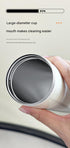 Mini Insulated Coffee Cup - 316 Stainless Steel, Portable & Stylish - Silver drink (300ml+cup brush)