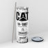 White Skinny Tumbler (591ml) - Fun CAT Oil Filter Replica for Construction Fans