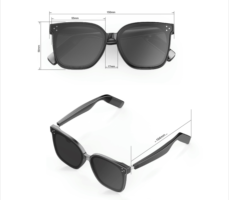Purple lenses Fashion Bluetooth Music Sunglasses - UV Protection Eyewear with Speakers