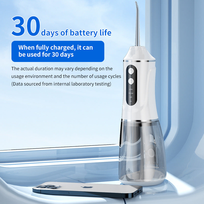 Portable Electric Oral Irrigator with 4 Nozzles 3 Pressure Modes - Pink