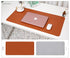 2 PCS Reddish brown/gray Extra-Large Leather Table Mat for Study & Work - Pad for Students & Office Use (60x30cm)