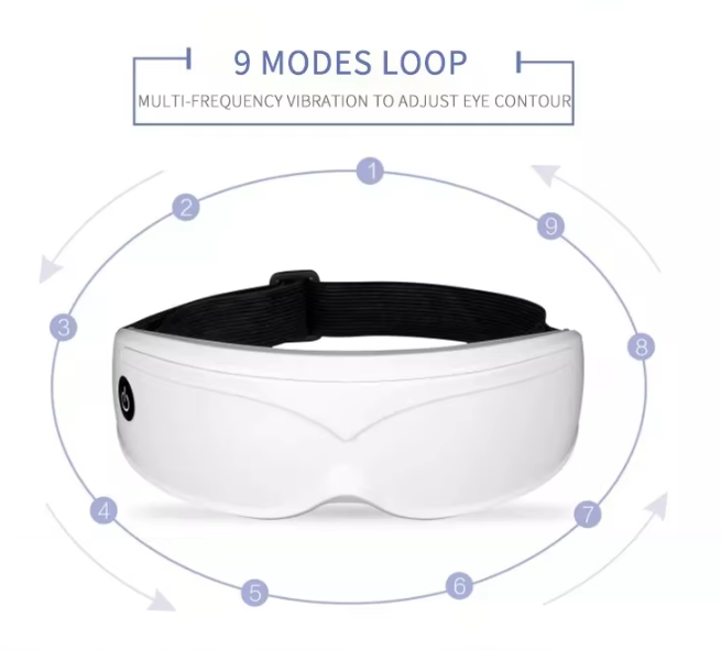 Black Touch-Control Rechargeable Heated  Eye Massager for Daily Use