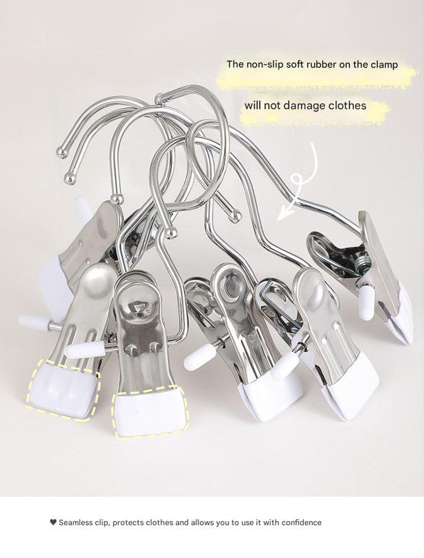 Black Stainless Steel Hanging Clips (35 PCS) - Strong Grip for Pants, Hats, Socks, Laundry