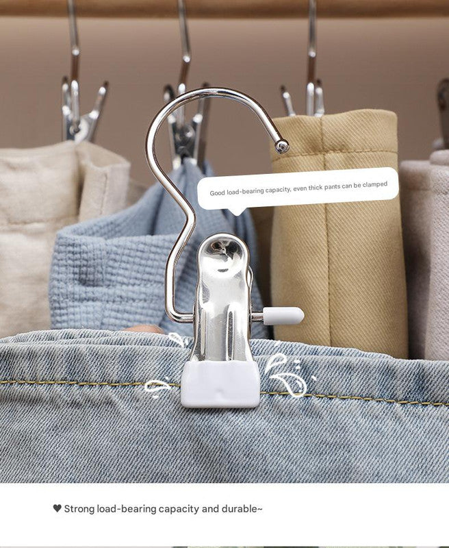 Black Stainless Steel Hanging Clips (35 PCS) - Strong Grip for Pants, Hats, Socks, Laundry
