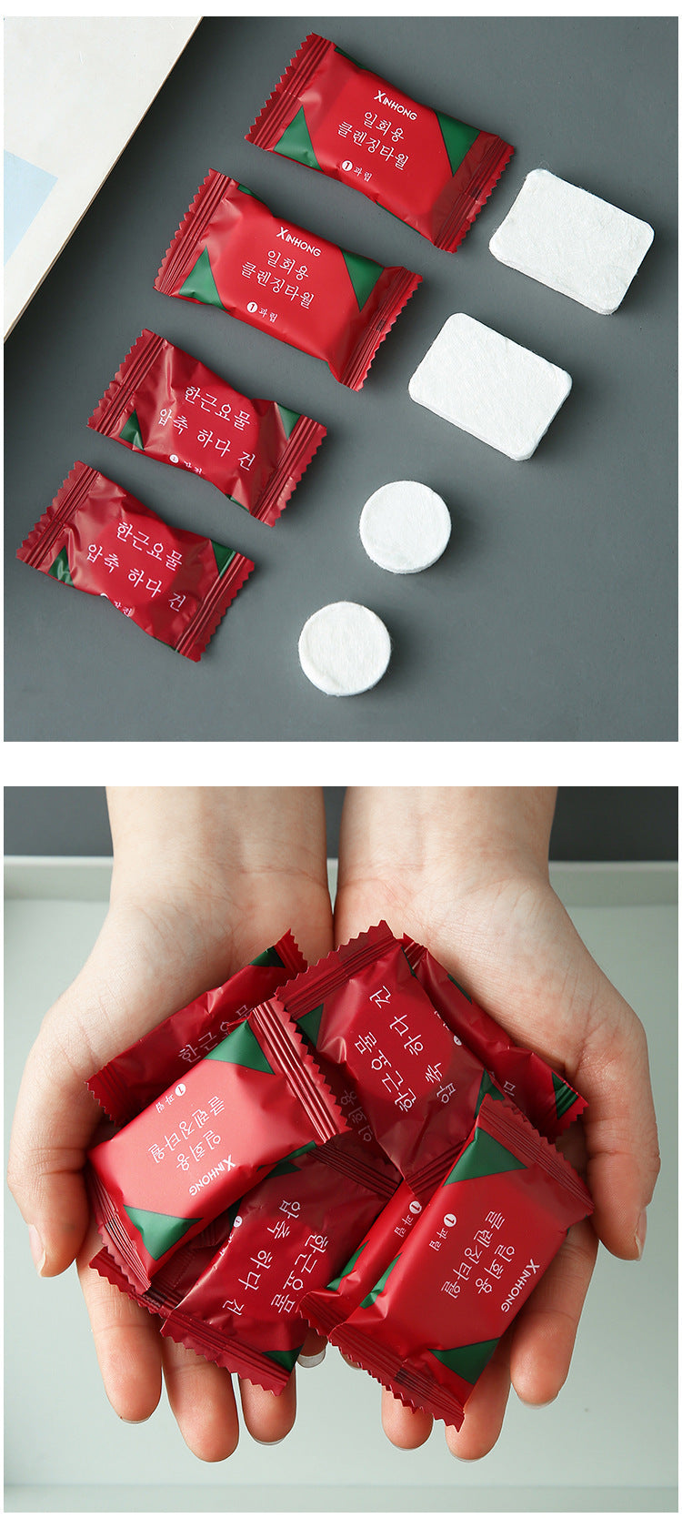 8 Packs (160 Total) Portable Cotton Compressed Towels - Soft, Absorbent Face Cleansing Cloths (Circular compression : 20x22cm)