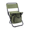 Foldable Camping Chair with Integrated 10L Insulated Cooler Bag - Army Green