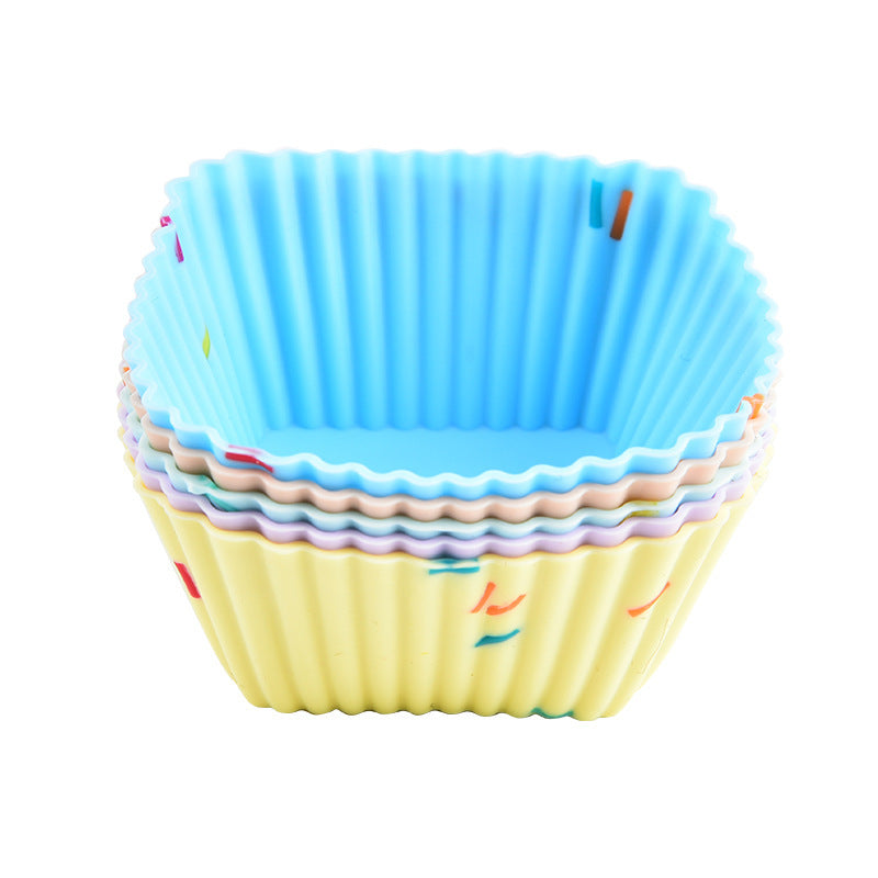 Style 6 Silicone Mini Cake Molds (30 Pack) -  For Cupcakes, Desserts (7x7x3.2cm)